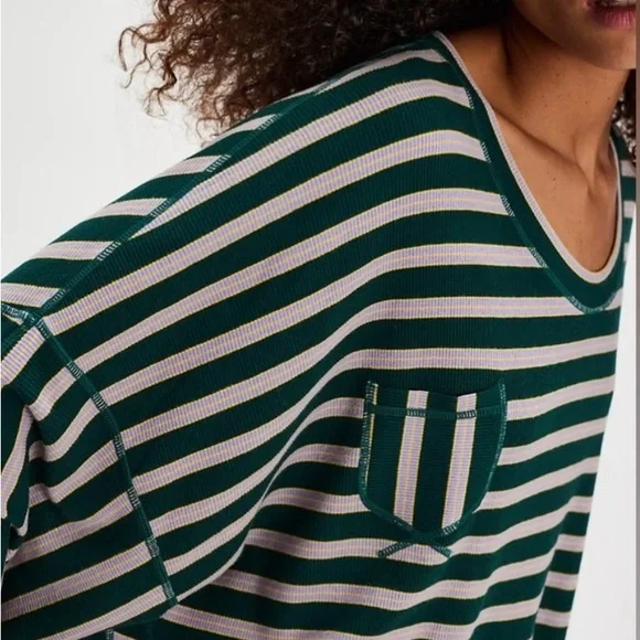 NWT Free People Make It Happen Pullover in Purple and Green - Picture 4 of 8